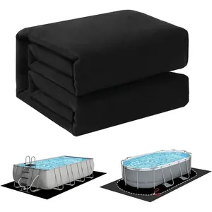 Upgrade Thicken 10 x 16 ft Rectangular Pool Liner Pad for Rectangle/Oval Above Ground Pool, 300g/ ㎡   Seamless Swimming Pool Mat, Under Pool Padding, Puncture Protection, Extend Liner Life