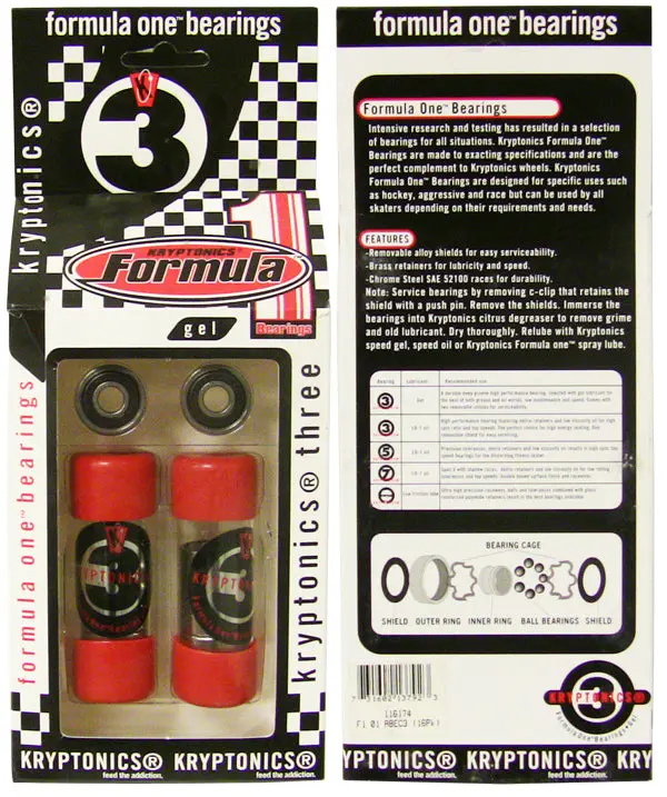 Kryptonics Abec 3 Bearings 16-Pack (Enough for 8 Wheels) Kryptonics Abec 3 Bearings 16-Pack (Enough for 8 Wheels)