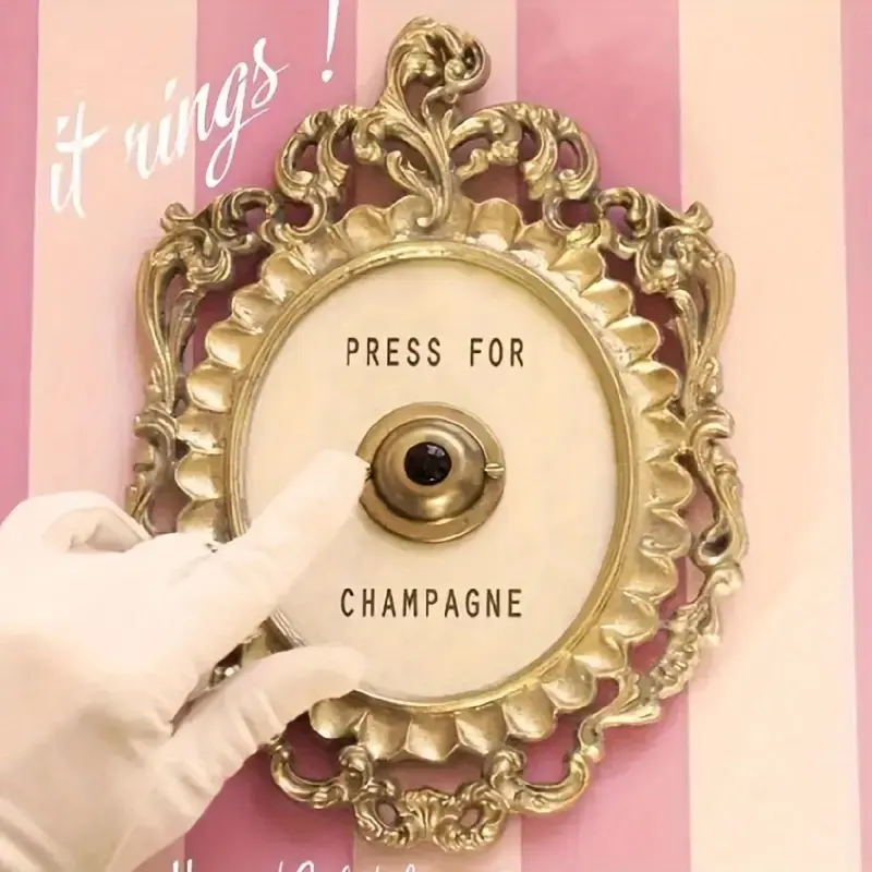 Vintage Doorbell with Dual Sound System, Elegant Metal-Frame Wall Decor for Home, Bathroom, Bedroom, Classic Design, Decorative Doorbell Chime