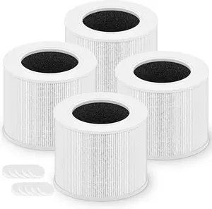 Core Mini-RF 3-in-1 H13 HEPA Filter 4PCS Set with 10 Fragrance Pads for LEVOIT Core Mini, Replacement, 4-Pack Filters