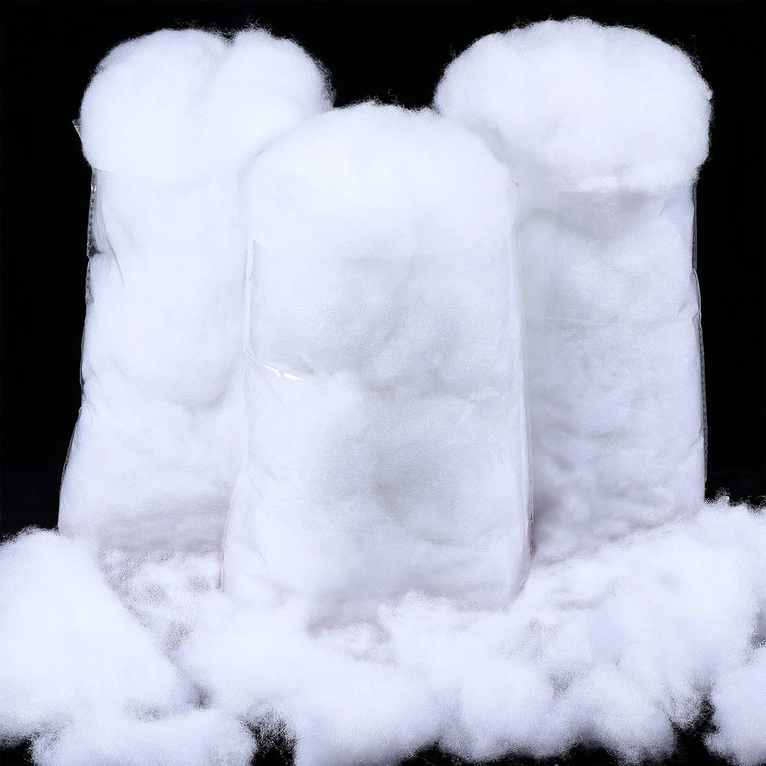 7.05 Ounce/ 200 G  Clouds Snow Decoration Artificial White Cloud Fiber Faux Fluffy Snow Indoor Soft Artificial  White  Winter Craft Decor Christmas Tree Village Displays