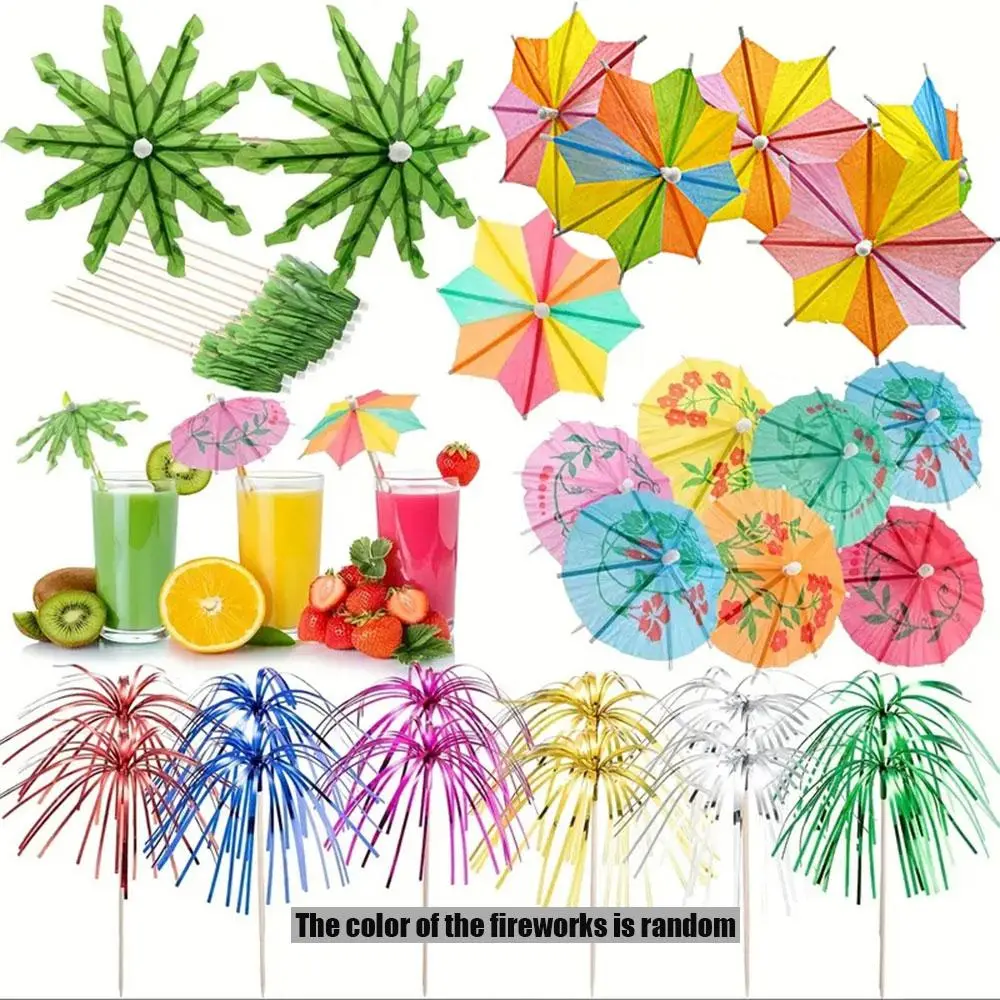 Cocktail Umbrella Picks, 40pcs/set Tropical Hawaii Cocktail Umbrella ...