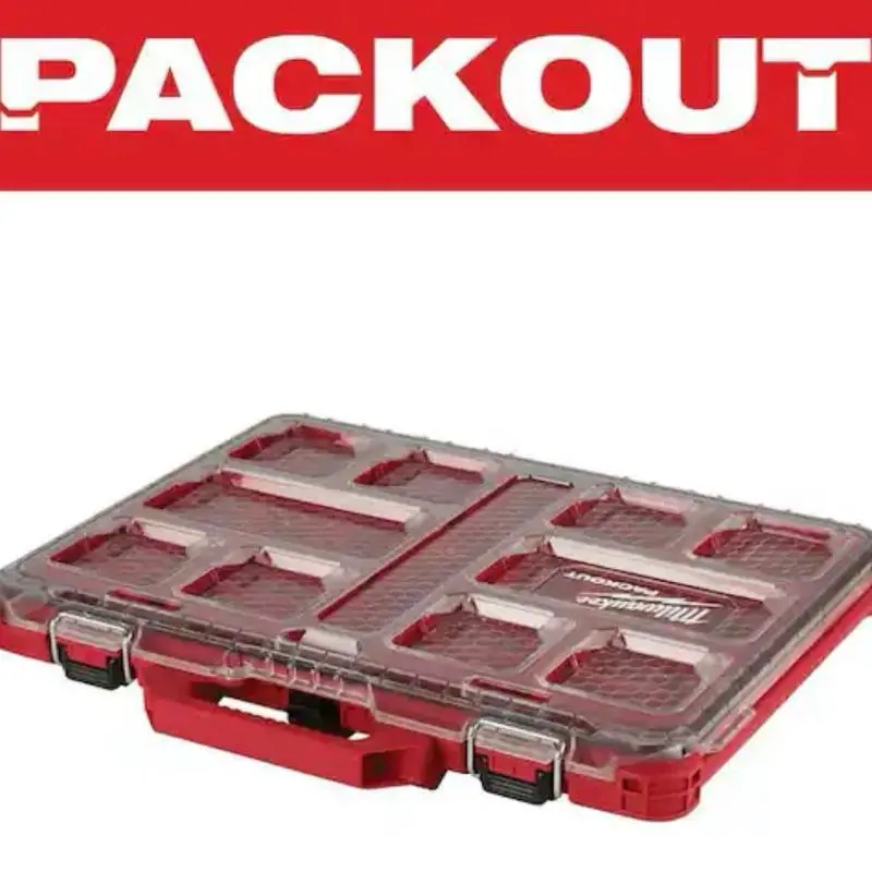 Milwaukee PACKOUT Tool Box Organizer - 11 Compartments, Low-Profile, Impact-Resistant, Portable Small Parts Organizer for Garage Storage, Job Sites, Quick Access