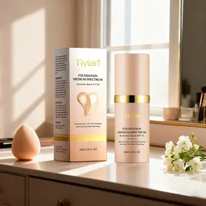 Tivlon Color Changing Foundation SPF 50 UV, Medium Coverage Matte Finish, Deep Hydration, Best for Dry Skin, 30ML Bottle