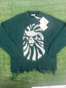 BAPE Black Japan Green Mohair Distressed Sweater Size Large