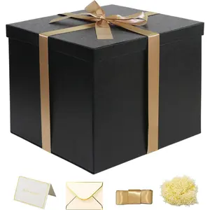 Large  Box 12x12x10 Inches,Black  Boxes for presents,Birthday  Box,Present box,for Packaging,Vntine's Day,Mother's Day,mas,Anniversaries.