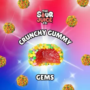 The Sour Juice Co - Halal Crunchy Gummy Gems - Cherry Bomb Flavor