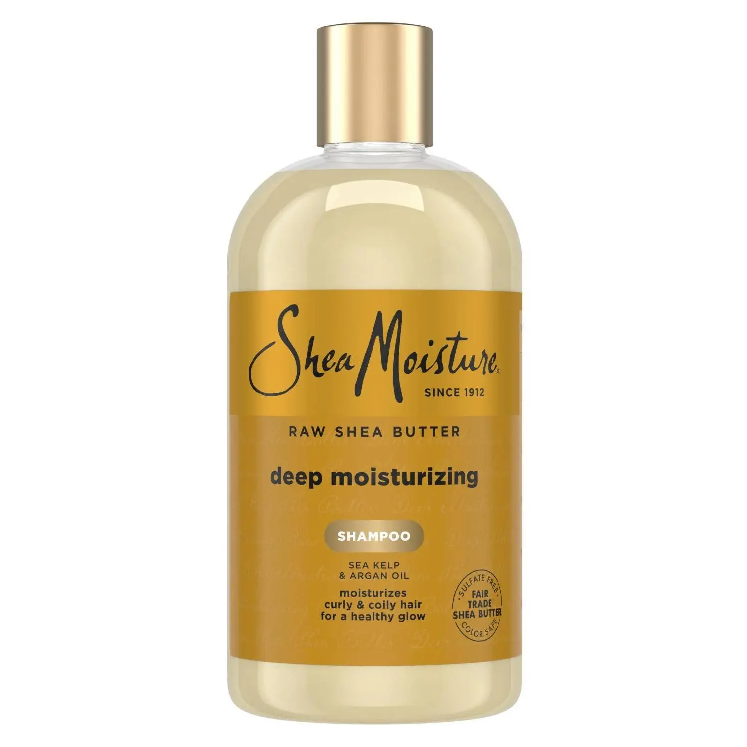 SheaMoisture Raw Shea Butter Deep Moisturizing Shampoo with Sea Kelp & Argan Oil - Sulfate-Free, 13 oz, Moisturizer Cleanser for Dry, Damaged, Color & Chemically Treated Hair - Natural Haircare Product, Hydrating, Haircare Gentle, Argan Oil Shampoo