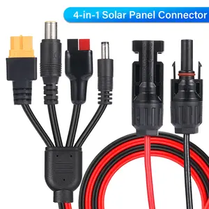4 in 1 Solar Connector to XT60/DC5521/DC7909 Solar Panel Extension Cable Splitter 12AWG Power Cord Energy Storage Charging Cable