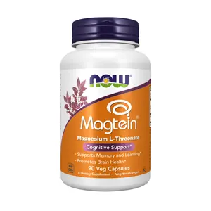 NOW Supplements, Magtein with patented form of Magnesium (Mg), Cognitive Support*, 90 Veg Capsules