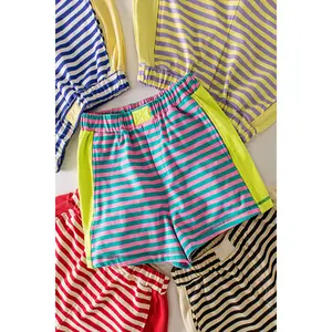 Tate Striped Color Block Lounge Shorts