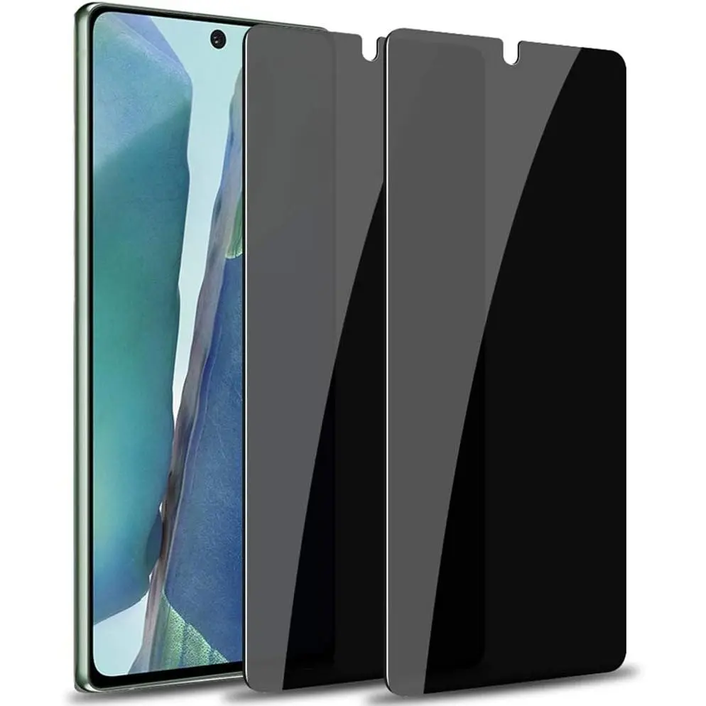 [2 Pack] Samsung Galaxy Note 20 Privacy Tempered Glass Screen Protector - Anti-Spy, 9H Hardness, Scratch Resistant, Bubble Free, Black Smartphone Accessory - Protection, Does Not Support Fingerprint Unlock