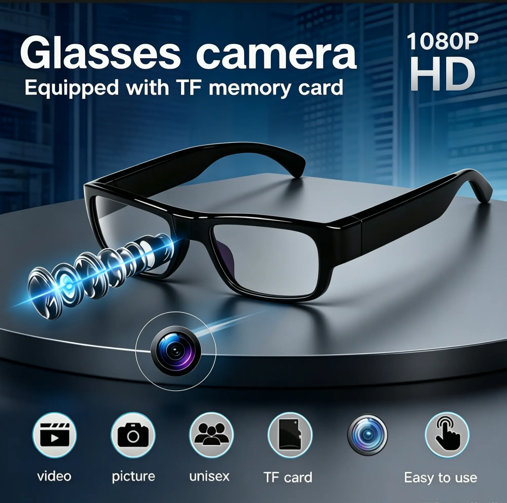The New 2026 Smart Camera Glasses: Featuring 1080p Stabilized Video Recording and Touch Controls—Free Your Hands for Travel and Outdoor Adventures. The Ideal Choice for Filming, Perfect for Daily Wear and a Variety of Travel Scenarios | Father's Day Gift