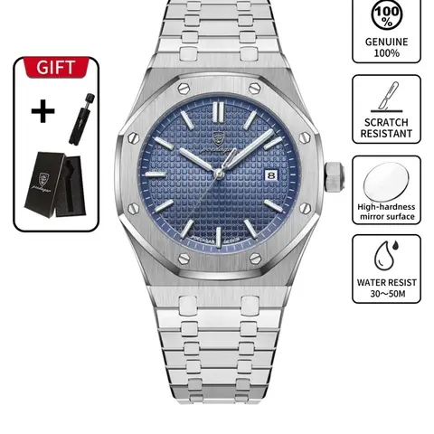 Poedagar luxury casual men's watch, High Quality Watches, Casual Fashion Watch, waterproof Luminous Analog Quartz Movement Watch date stainless steel quartz watch suitable for daily wear, a birthday gift for boyfriend, Analogue Quartz Watch