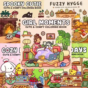 Girls’ Relaxing 5-Book Coloring Mobile Set – Comfortable Lovely Pages, Soothing Stress Relief Art, Perfect Christmas Holiday Gift Calming Coloring Bundle