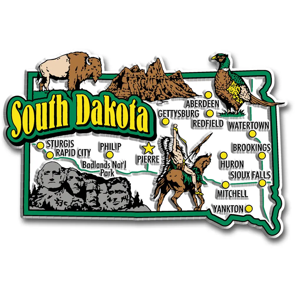 South Dakota Jumbo State Magnet by Classic Magnets