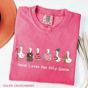 Christian Goose Shirt, Jesus Loves You Silly Goose Sweatshirt, Faith Goose Tee, Goose Lover Gift, Religious Tee, Comfort Colors T-Shirt