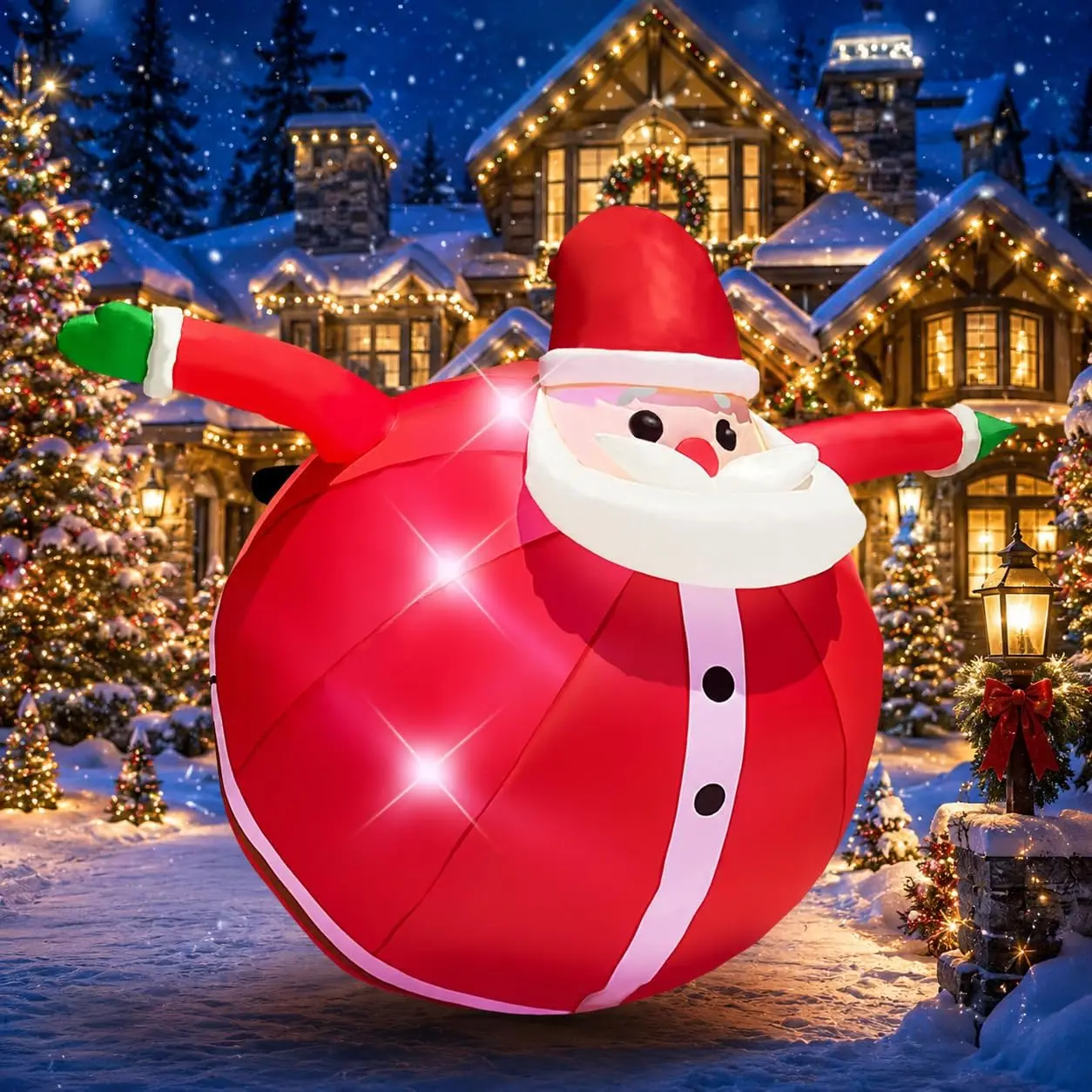 Gardwin 6.5FT Inflatable Christmas Santa, Outdoor Holiday Decorations for Playground & Outdoor Play