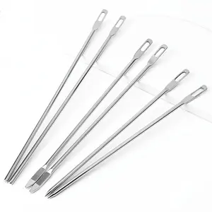 3-piece set of household elastic waistband threading - a simple threading tool for sewing, weaving, and handicrafts, durable metal structure, silver gray