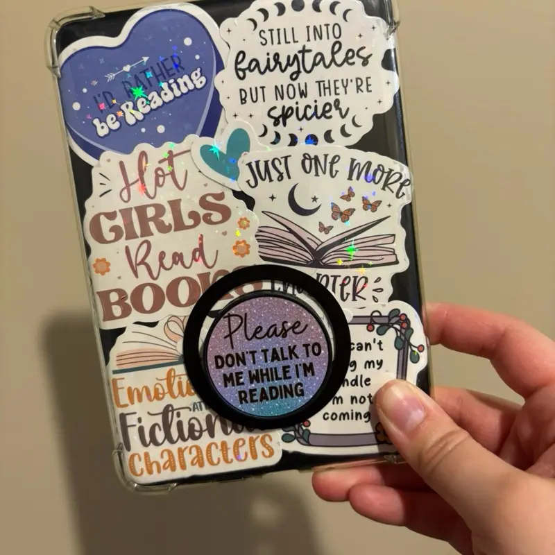 Please Don’t Talk to me when I’m reading  Kindle Pop Socket, Kindle Accessory, Kindle Stand, Kindle Grip, Phone Grip, Popsocket, Kindle, book accessories
