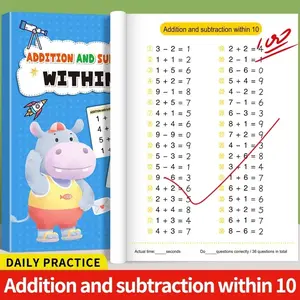 Kindergarten Math Addition Subtraction Training Book, Early Learning Counting Practice Workbook, Educational Toy, Learning Materials for Kids Ages 3-6
