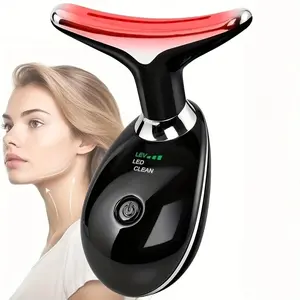 Rechargeable USB Facial Neck Massager with Heat & LED Light, 3 Modes for Deep Cleaning, Portable Vibration Therapy Device, Facial Beauty Machine, Facial Beauty Instrument, Facial Beauty Massagers, Face Massagers