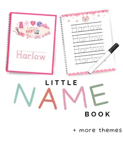 Custom Name Learning Book for Kids - REUSABLE Personalized Name Writing & Reading Practice by Little Book Co