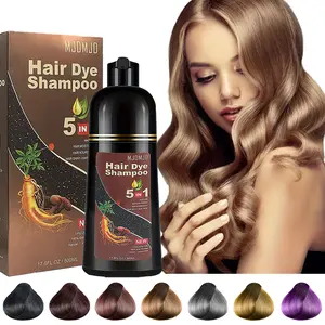 Light Brown Hair Dye Shampoo for Women Men-5-IN-1 Long Lasting Brown Hair Dye, Shampoo Para Pintar el Cabello, Easy to Use, Colors Hair in Minutes