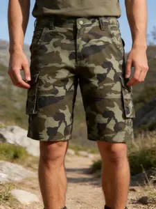 Men's Camo Print Camouflage Cargo Shorts, Regular Fit Casual Fashion Multi-pocket Casual Sport Shorts for Summer, Men's Bottoms for Daily Wear