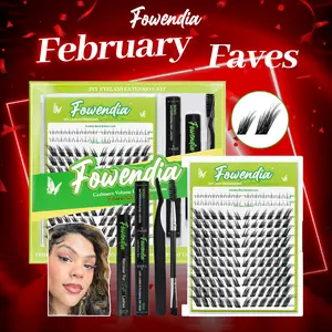 Fowendia Lashes Fox Cat Foxeyelash Eye | Waterproof Lash Clusters Kit C/D Curl DIY Extension Kit and Lash Clusters 8-18mm with Bond, Seal, Remover | Super Fine Invisible Band Lashes, Glue-Free Cat Eyelashes Lower Extensions dealsforyoudays