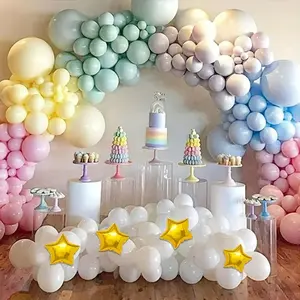 143pcs Pastel Balloon Garland Kit - Rainbow Balloon Arch for Birthday, Wedding, Unicorn & Macaron Party Decorations - Includes Assorted Pastel Balloons for Baby Shower, Bridal Shower & More