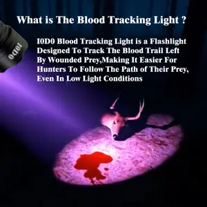 Rechargeable Blood Tracking Light for Night Hunting 2000 Lumens Blood Trail Tracking Flashlight Gifts for Hunter handheld powerful Festival Gift Christmas Gifts For Men/Husbands/Fathers/Brothers/Friends