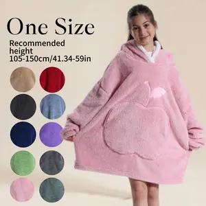 Unisex Apple Shape Blanket Coat, Hoodie Blanket, Soft Warm Winter Sleepwear, Multiple Colors Available, Casual Home Wear
