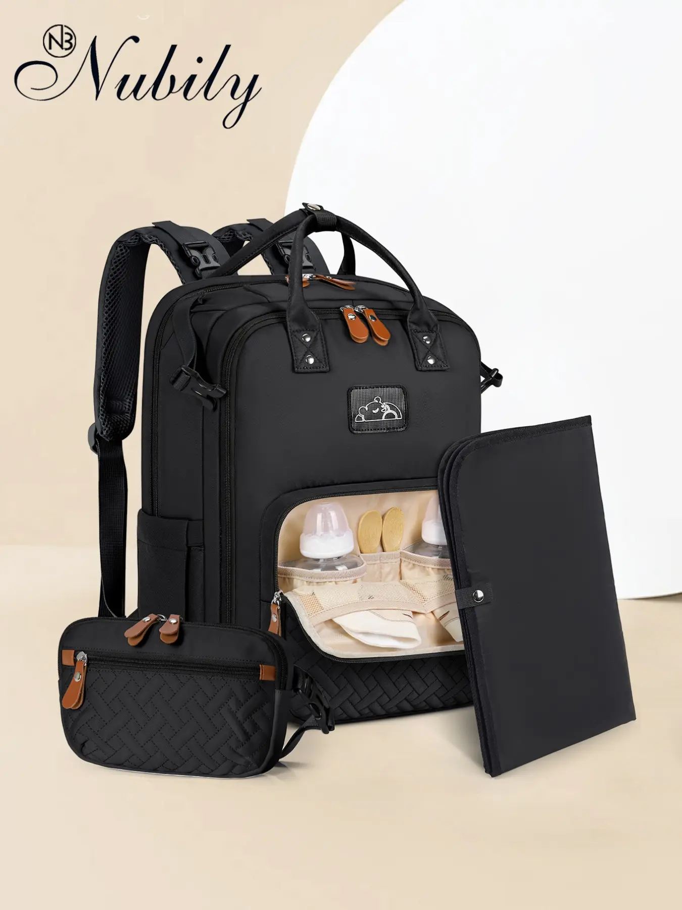 Baby Changing Bag Backpack, Multifunction Nappy Changing Bags, Waterproof Baby Bag, Large Capacity Diaper Bag, Diaper Bag Organizer, Portable Changing Mat, Detachable Crossbody Bag, Multifunctional Diaper Backpack, Diaper Bag With Changing Pad