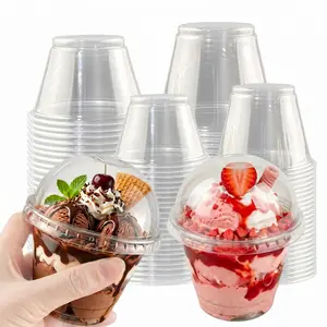 50 Sets 7/9oz Clear Plastic Cups with Lids Disposable Iced Coffee Cups for Cold Drinks, Slushie, Smoothie, Lemonade Party & Coffee Shop Supplies, Flat Bottom DesignInsulated Disposable Coffee Cups