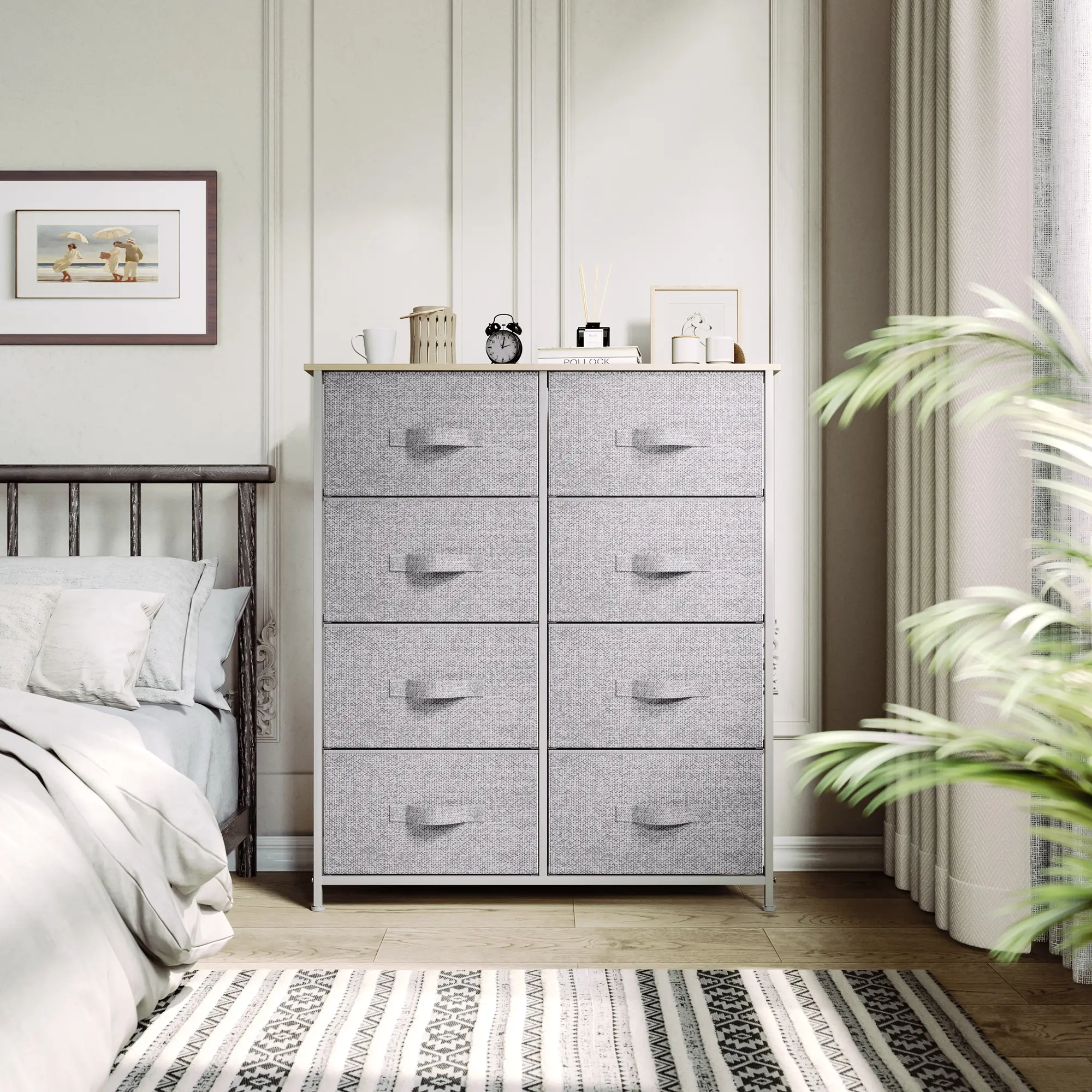 YITAHOME 8 Drawer Dresser for Bedroom, Fabric Dressers & Chests of Drawers, Black Dresser for Storage ,Organizer Unit Storage Tower for Bedroom, Living Room, Hallway & Closet,Girls, Bedroom Furniture, Storage Cabinet, Storage Shelf