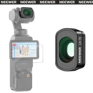 NEEWER LS-70 112° FOV 0.72X Wide Angle Lens Compatible with DJI Osmo Pocket 4 & 3 Creator Combo Accessories, Magnetic Multicoated Aspherical Action Camera Lens with Metal Frame, 1x Screen Protector