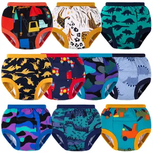 10-Pack Baby Boys' Potty Training Pants, 100% Cotton Absorbent Training Underwear for Toddler,12 Months-10Y