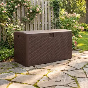 Outdoor Storage Box, Waterproof Resin Deck Box, Patio Cushion Organizer, Garden Tool Chest, Pool Toy Container, Lockable Weatherproof Bin, 480LBS Capacity, Multi-Functional Seat, Outdoor Furniture, Designer Storage Solution