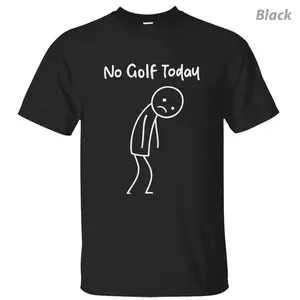 No Golf Today T-shirt, Funny Stick Figure Graphic Tee, Casual Short Sleeve Top for Golf Lovers, Soft Cotton Everyday Shirt for Men and Women, Apparel Made In The USA	