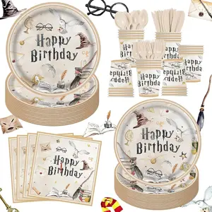 140 count Birthday Party Paper Plates Napkins Paper Cups Dessert Plates  Boys Birthday Decorations Set for 20 Guests