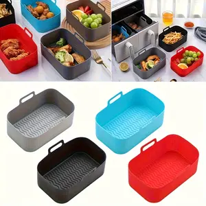 Reusable Silicone Air Fryer Liners Compatible with Ninja DZ201 – 2PCS Square Basket Inserts Grill Accessories