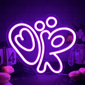 Olivia Neon Signs OR Neon Light Sign Dimmable LED Signs Led Neon Lights for Wall Decor Purple Light Up Signs for Bedroom Living Room College Dorm Girls Room Wall Art Gift for Fans Teen Heart Shape Light