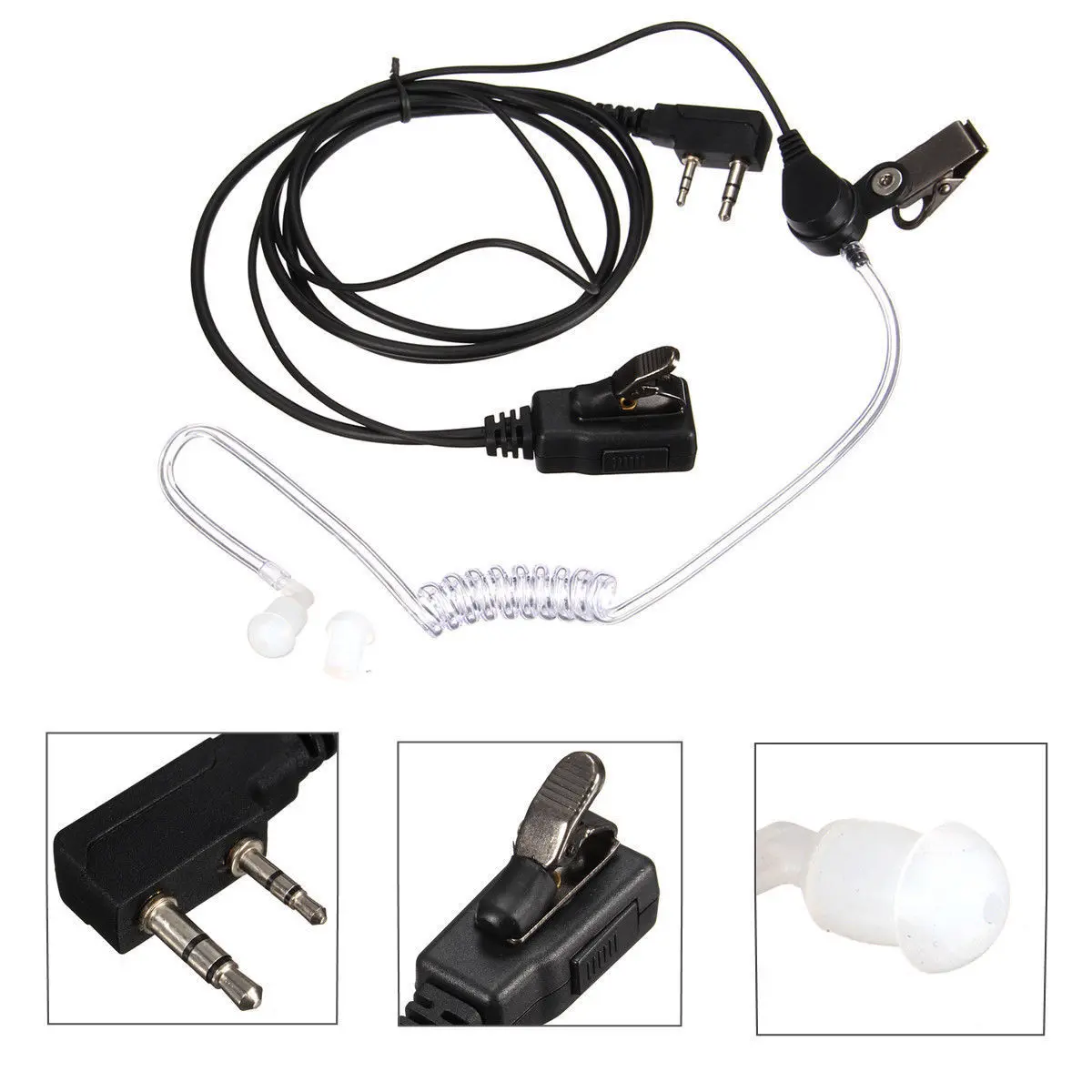 FBI 2PIN Style Headset Earphone Earpiece Mic Security Radio Walkie Talkie Pro US