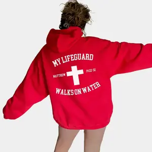 My Lifeguard Walks On Water Hoodie All Size MeMe Hoodie Long Sleeve Gildan 18500 Heavy Blend Hooded Sweatshirt Comfortable Durable Stylish Features