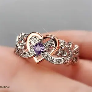 2025 Elegant Infinity Heart Ring - 1pc Engagement Wedding Band, Engagement Rings, Suitable for Daily & Special Occasion Jewelry