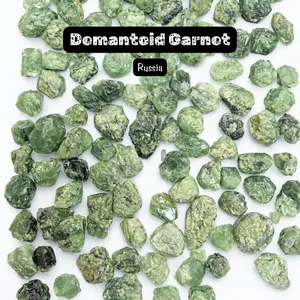 GEM JAR Demantoid Garnet Specimens - 1-3pcs - Green Garnet Natural Specimens - Russia