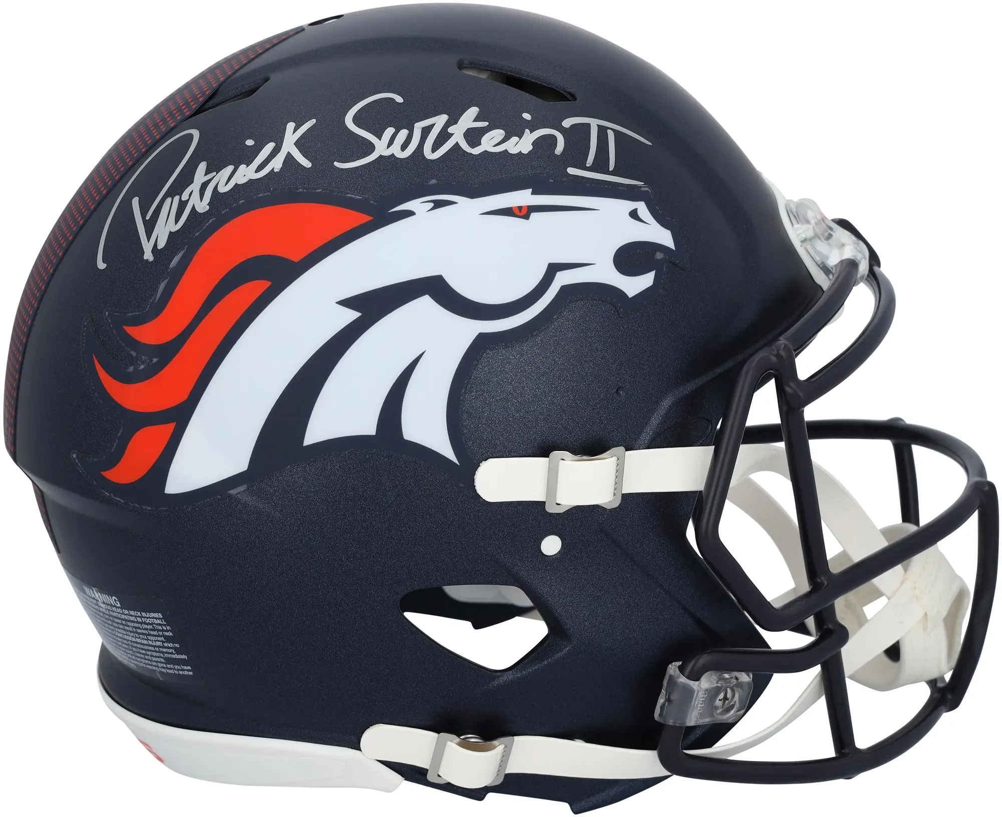 Patrick Surtain II Denver Broncos Autographed Riddell 2024 Speed Authentic Helmet - Fanatics Authentic Certified