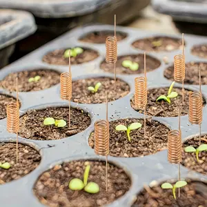 3/5/7/9pcs copper electric tillage plant pile-spiral antenna, enhanced growth, no power supply, soft copper wire garden pile, used for plants and vegetables, retro style, ground installation, Plant Growing Set