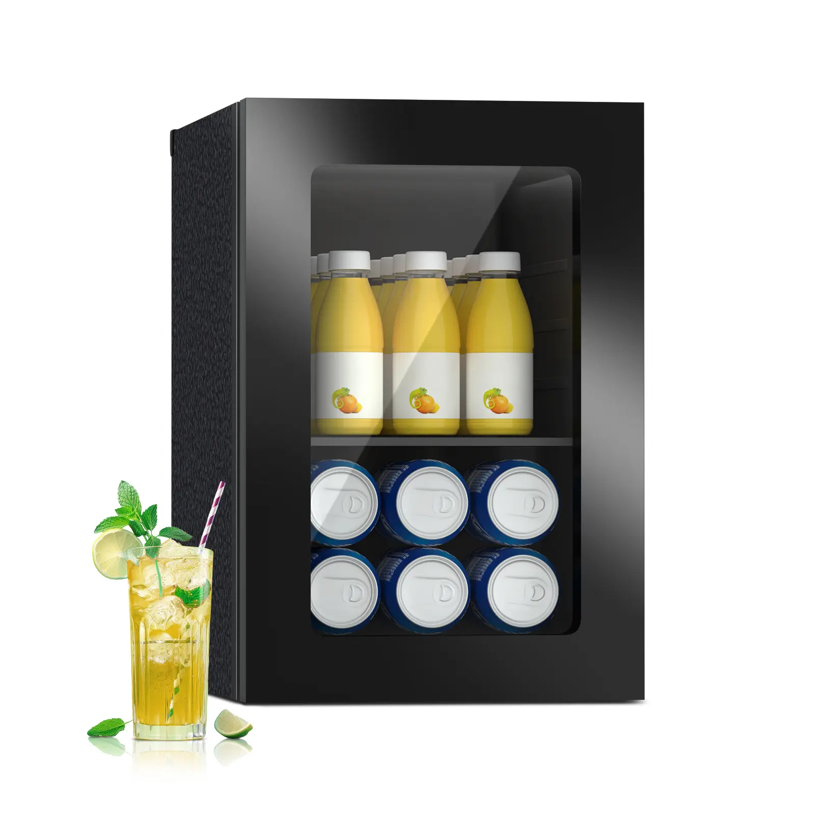 0.9 Cu.Ft Mirror Door Mini Fridge, 24-Can Beverage Refrigerator with Temperature Control, Removable Shelf for Bedroom, Office (Beauty Skincare & Makeup Cooler)